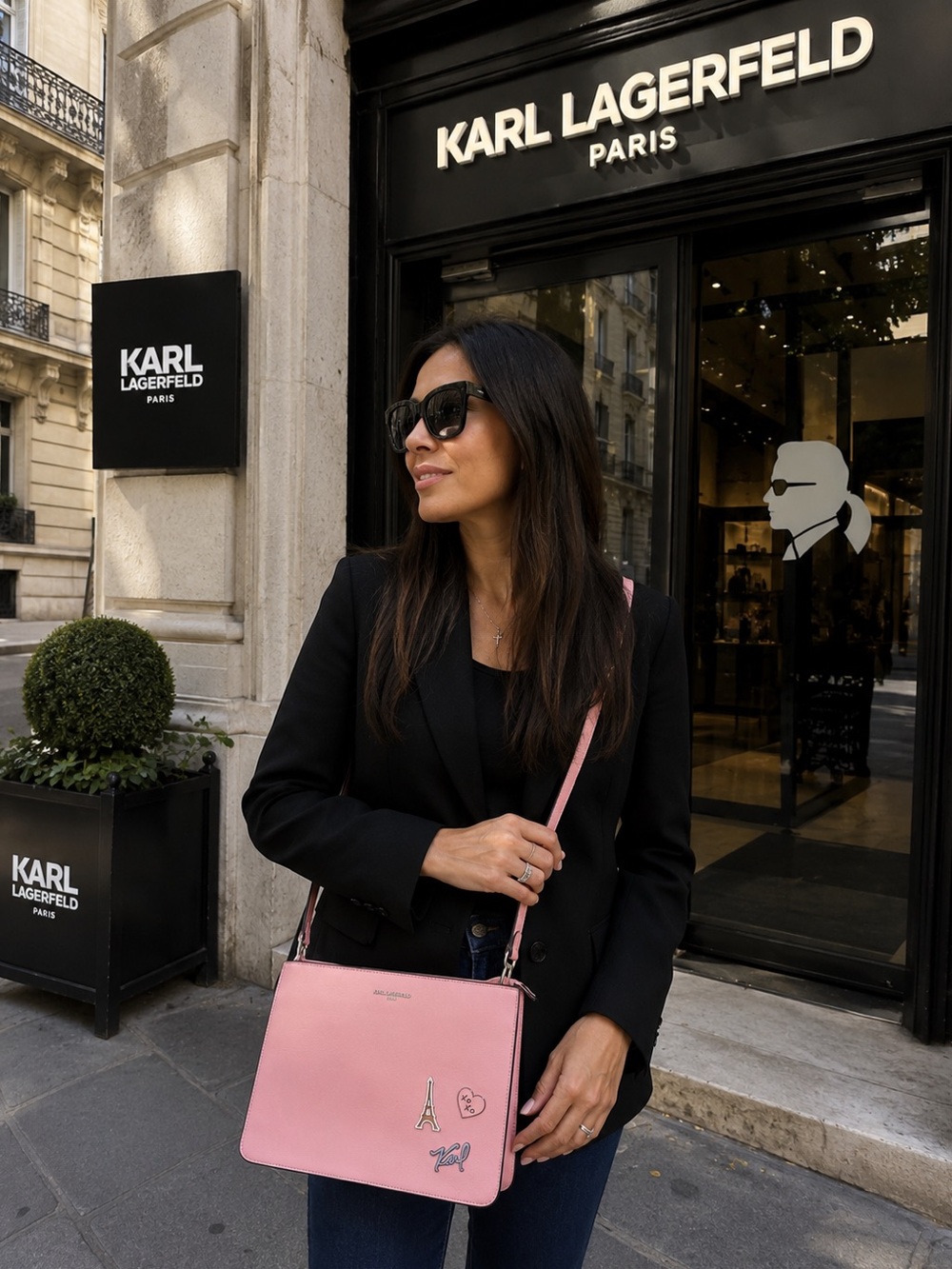 Karl Lagerfeld Paris Margot Blush Pink Tote Crossbody - Picture 7 of 14